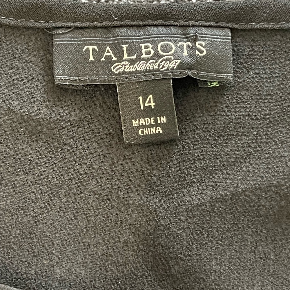 Talbots Long Sleeve Black Chiffon Blouse See Description Please Size 14 - Picture 3 of 8